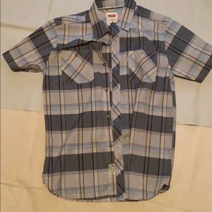 Levi’s plaid Gray Blue Modern Button shirt Medium